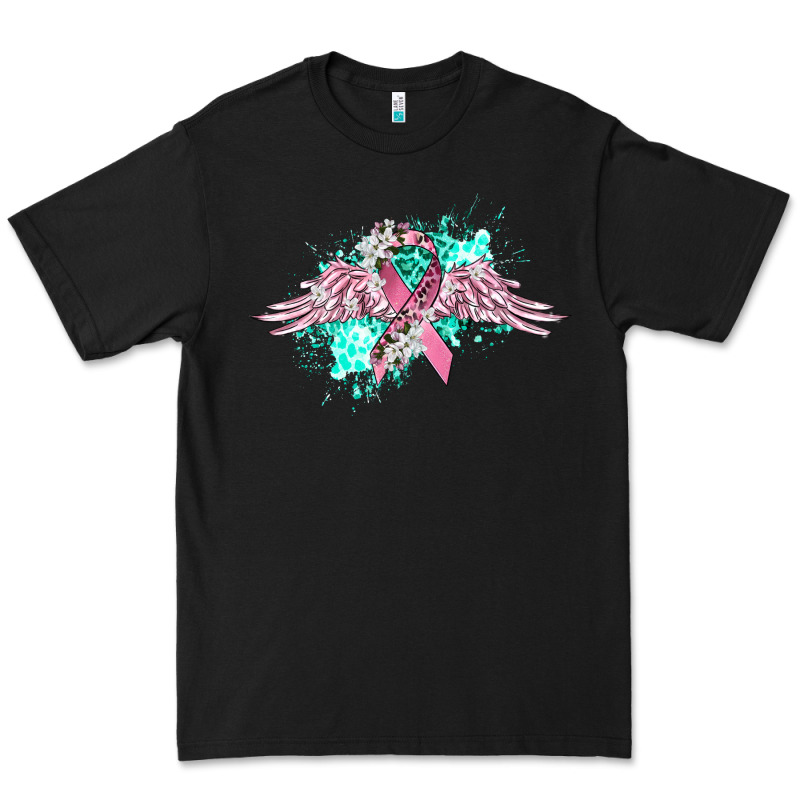 Cancer Ribbon With Angel Wings Premium Tee by CowGirlArtShop | Teevron
