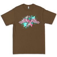 Cacao cancer ribbon with angel wings Premium Tee - CowGirlArtShop