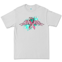 Dove Grey cancer ribbon with angel wings Premium Tee - CowGirlArtShop