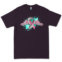 Plum cancer ribbon with angel wings Premium Tee - CowGirlArtShop