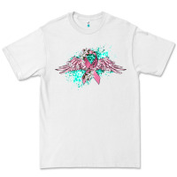 White cancer ribbon with angel wings Premium Tee - CowGirlArtShop