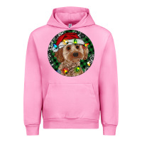Fuchsia Pink Cockapoo Christmas Urban Hoodie - RanaPortraitStore