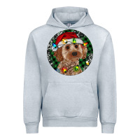 Heather Grey Cockapoo Christmas Urban Hoodie - RanaPortraitStore