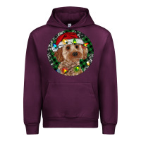 Mauve Wine Cockapoo Christmas Urban Hoodie - RanaPortraitStore