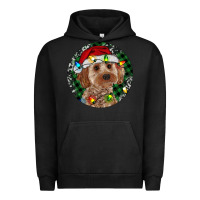 Pigment Black Cockapoo Christmas Urban Hoodie - RanaPortraitStore
