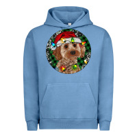 Pigment Pebble Blue Cockapoo Christmas Urban Hoodie - RanaPortraitStore