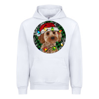 White Cockapoo Christmas Urban Hoodie - RanaPortraitStore