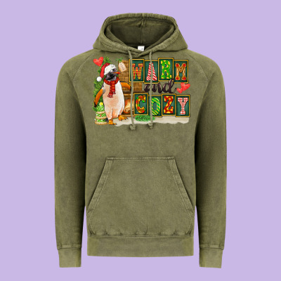 Warm And Cozy Penguin Vintage Hoodie Designed By Fadigitalartstudio