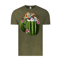 Vintage Olive Day Of The Dead Mexican Cactus Vintage Tee - FaDigitalArtStudio