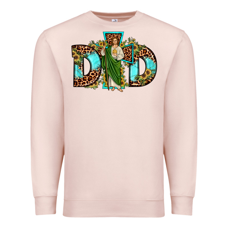 Dad San Judas Sunflower Leopard Turquoise Premium Sweatshirt by JahusDesignShop | Teevron