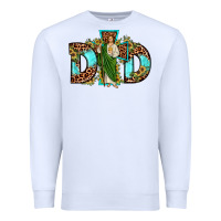 White dad san judas sunflower leopard turquoise Premium Sweatshirt - JahusDesignShop