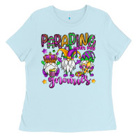 Baby Blue parading with my gnomies Ladies Tee - OliviaCreatesArt