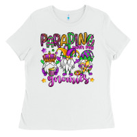White parading with my gnomies Ladies Tee - OliviaCreatesArt