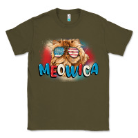 Army Green meowica 4th of july Classic Tee - CowGirlArtShop