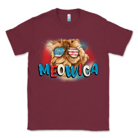 Burgundy meowica 4th of july Classic Tee - CowGirlArtShop