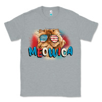Heather Grey meowica 4th of july Classic Tee - CowGirlArtShop