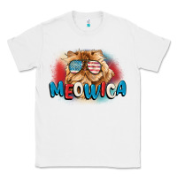White meowica 4th of july Classic Tee - CowGirlArtShop