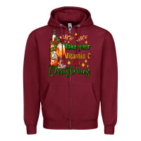 Burgundy take your vitamin c in christmas Zipper Hoodie - AdoDesignShop