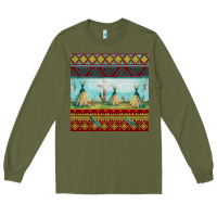 Teepe Tent Dreamcatcher Totem Pole Seamless Patter Long Sleeve Tee | Teevron