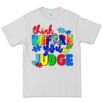 Dove Grey think before you judge Premium Tee - CowGirlArtShop