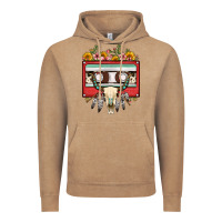Vintage Coffee bull skull sunflower floral cassette Vintage Hoodie - FaDigitalArtStudio