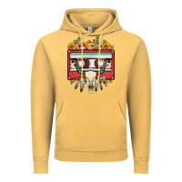 Vintage Mustard bull skull sunflower floral cassette Vintage Hoodie - FaDigitalArtStudio