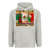 Moon Dust mexico flag our lady of guadalupe san judas sunflower Heavyweight Hoodie - JahusDesignShop
