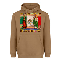Toasted Coconut mexico flag our lady of guadalupe san judas sunflower Heavyweight Hoodie - JahusDesignShop