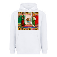 White mexico flag our lady of guadalupe san judas sunflower Heavyweight Hoodie - JahusDesignShop