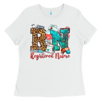 White registered nurse Ladies Tee - OliviaCreatesArt