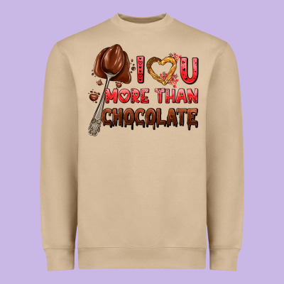 I Love You More Than Chocolate Heavyweight Sweatshirt Designed By Adodesignshop