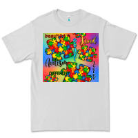 Dove Grey autism puzzle piece Premium Tee - CowGirlArtShop
