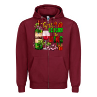 Burgundy tis the season to wine Zipper Hoodie - AdoDesignShop