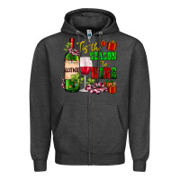 Charcoal Heather tis the season to wine Zipper Hoodie - AdoDesignShop
