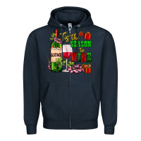 Navy tis the season to wine Zipper Hoodie - AdoDesignShop