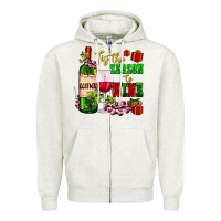 Oatmeal Heather tis the season to wine Zipper Hoodie - AdoDesignShop