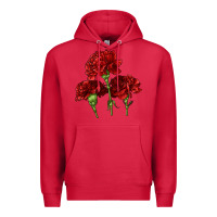 Cardinal Scarlet Red Carnation Illustrations Premium Hoodie - LillyAllenDesigns