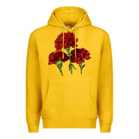 Lemon Scarlet Red Carnation Illustrations Premium Hoodie - LillyAllenDesigns
