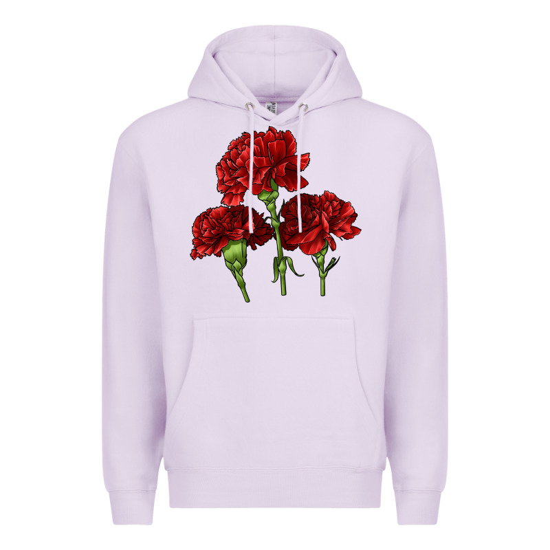 Scarlet Red Carnation Illustrations Premium Hoodie by LillyAllenDesigns | Teevron