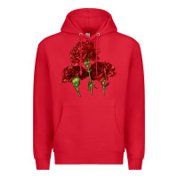 Red Scarlet Red Carnation Illustrations Premium Hoodie - LillyAllenDesigns