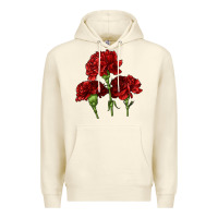 Sandshell Scarlet Red Carnation Illustrations Premium Hoodie - LillyAllenDesigns