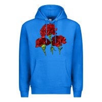 True Royal Scarlet Red Carnation Illustrations Premium Hoodie - LillyAllenDesigns