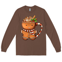 Chestnut Gingerbread Cookie Man Hot Cocoa Coffee Long Sleeve Tee - FaDigitalArtStudio
