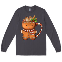 Smoke Gingerbread Cookie Man Hot Cocoa Coffee Long Sleeve Tee - FaDigitalArtStudio