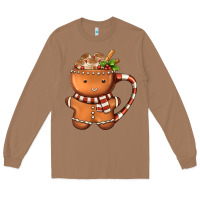 Toasted Coconut Gingerbread Cookie Man Hot Cocoa Coffee Long Sleeve Tee - FaDigitalArtStudio