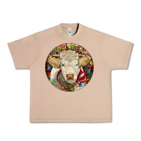 Burro Charolais Heifer Christmas Urban Heavy Tee - RanaPortraitStore