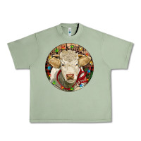 Oil Green Charolais Heifer Christmas Urban Heavy Tee - RanaPortraitStore