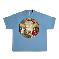 Pebble Blue Charolais Heifer Christmas Urban Heavy Tee - RanaPortraitStore
