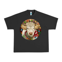 Pigment Black Charolais Heifer Christmas Urban Heavy Tee - RanaPortraitStore