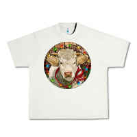 Pistachio Charolais Heifer Christmas Urban Heavy Tee - RanaPortraitStore
